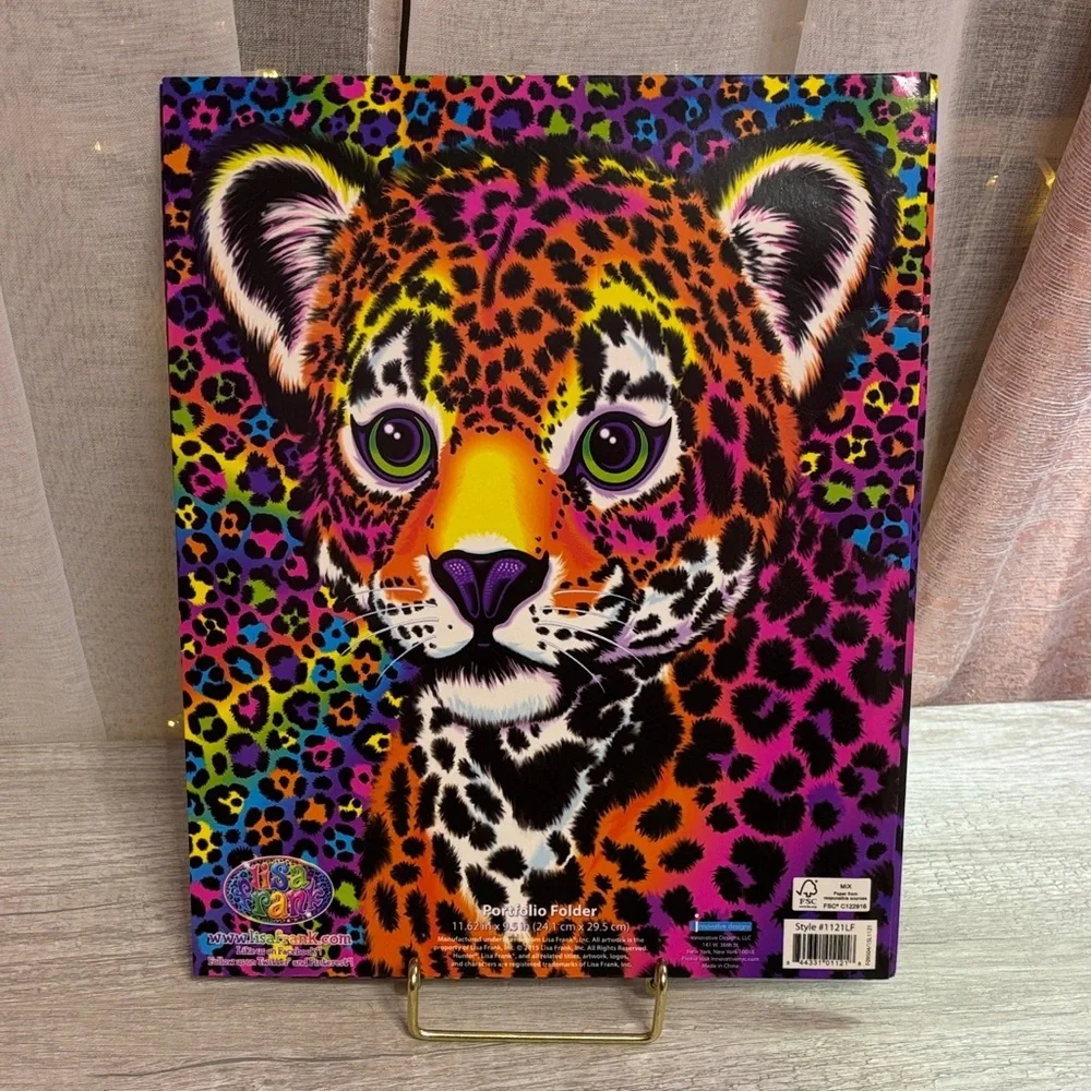 Lisa Frank Colorful Leopard Print Folder